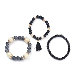 Multi-layered Stretch Bracelets Sets&nbsp;BJEW-H533-01D