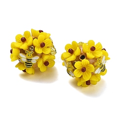Polymer Clay Rhinestone Beads with Resin&nbsp;X-RESI-Z045-04
