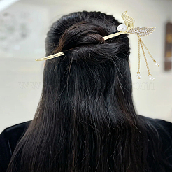 2Pcs 2 Styles Alloy Enamel Hair Sticks&nbsp;OHAR-LP0004-10