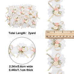b 2 Yards Embroidery Polyester Flower Lace Trim Ribbon&nbsp;OCOR-GF0001-96