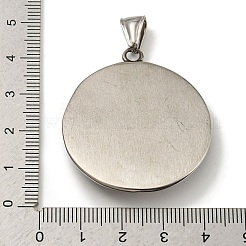 316サージカルステンレスペンダント  フラットラウンド  アンティークシルバー  鹿  42x37x7mm  穴：4x8mm&nbsp;STAS-Z073-73AS-05