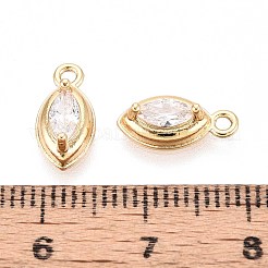 Brass Pave Cubic Zirconia Pendants&nbsp;KK-T071-47G