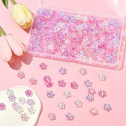 216個 6種類の透明アクリルビーズ  プラム  ABカラーメッキ  ミックスカラー  13.5x14.5x4.5mm  穴：1.8mm  約36個/スタイル&nbsp;PACR-FS0001-05