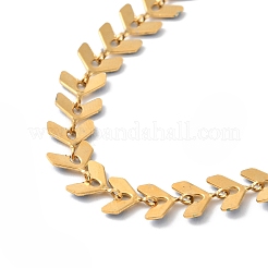 Enamel Ear of Wheat Link Chains Bracelet&nbsp;BJEW-P271-02G-06