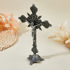 Religion Alloy Crucifix Cross Statue Display Decorations&nbsp;DJEW-WH0043-105A