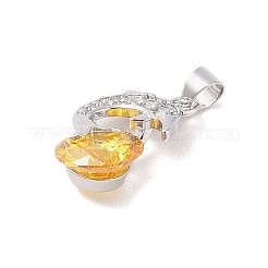 Rack Plating Brass Micro Pave Cubic Zirconia Pendants&nbsp;ZIRC-I066-01P-01