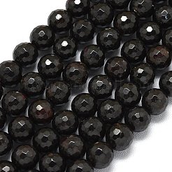 天然石ガーネットビーズ連売り  ファセット（128ファセット）  ラウンド  7.5~8.5mm  穴：0.8~1.2mm  約45~49個/連  14.57~15.20''（37~38.6センチメートル）&nbsp;G-B165-A03-8mm