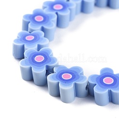 手作りの花のポリマー粘土ビーズ連売り  ミックスカラー  9.6x4mm  穴：1.4mm  約38個/連  12.99''（33センチメートル）&nbsp;CLAY-M003-07
