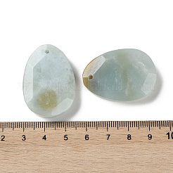 ナチュラルフラワーアマゾナイトペンダント  ファセットティアドロップチャーム  35x25x8mm  穴：1.8mm&nbsp;G-C105-01