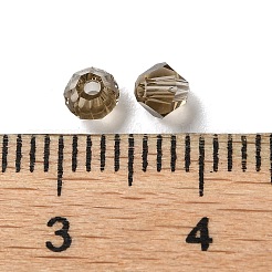 透明ガラスビーズ  双円錐形  キャメル  4x4x3.5mm  穴：1mm  720個/袋&nbsp;GGLA-Z004-05U