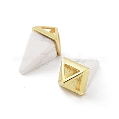 天然石ハウライトペンダント  金メッキの真鍮製金具が付いた三角形のチャーム  18.5mm  穴：2x3mm&nbsp;G-A222-02G-01