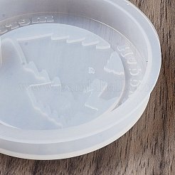 DIYクリスマステーマペンダントシリコンモールド  UVレジン＆エポキシレジンのクラフト作り用  ホワイト  ラウンド  69x13mm  内径：60x10mm&nbsp;LS-DIY-Q138-02D