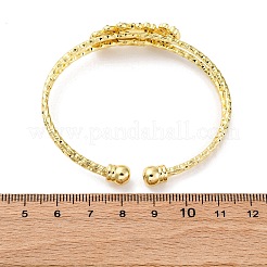 Brass Micro Pave Cubic Zirconia Cuff Bangles for Women&nbsp;BJEW-U025-09G