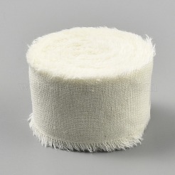 5 Yards Cotton Linen Raw Edge Ribbons&nbsp;OCOR-WH0088-52A-01