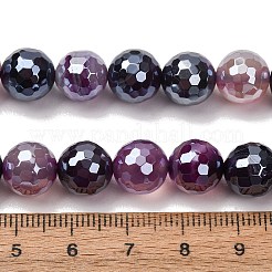 Electroplated Natural Agate Beads Strands&nbsp;G-B191-A07-10mm-10
