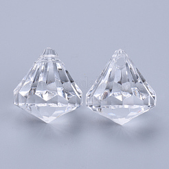 透明なアクリルパーツ  多面カット  ダイヤモンド  透明  26x24mm  穴：2.5mm  約80個/500g&nbsp;TACR-Q260-D-V01