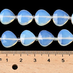 オパールビーズ連売り  ティアドロップ  多面カット  シードビーズで  12x12x5~6mm  穴：1mm  約12個/連  6.69''（17センチメートル）&nbsp;G-D316-A12
