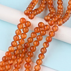 天然石カーネリアンビーズ連売り  グレードAB  ラウンド  8mm  穴：0.8mm  約44~47個/連  14.80~14.96インチ（37.6~38cm）&nbsp;G-G0003-C06