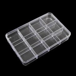 12コンパートメントは、プラスチックビーズ貯蔵容器を矩形  透明  15x23.4x3.4cm&nbsp;CON-Q025-02