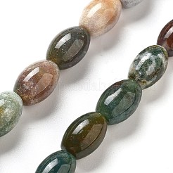 天然石インディアン瑪瑙ビーズ連売り  ライス  12x8mm  穴：1.2mm  約33個/連  15.94''（40.5センチメートル）&nbsp;G-B106-B05-01