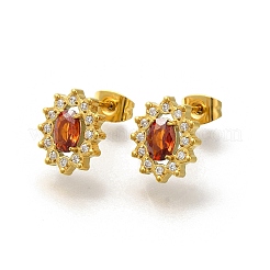 Ion Plating(IP) 304 Stainless Steel Stud Earrings&nbsp;EJEW-H018-01G-04