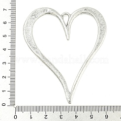 チベット風合金ビッグサイズペンダントトップ  ハート  アンティークシルバー  70x58x3mm  穴：7.5x3.5mm&nbsp;X-FIND-M056-05AS