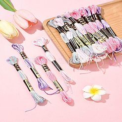 24 かせ 4 色 6 層ポリエステル刺繍糸  クロスステッチの糸  セグメント染め  ミックスカラー  0.5mm  約8.75ヤード（8m）/かせ  6 かせ/色&nbsp;OCOR-FS0001-06