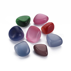 天然キャットアイビーズ  穴なし/ドリルなし  ナゲット  ミックスカラー  30~38x22~33x14~26mm&nbsp;G-N0326-92