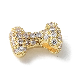Brass Micro Pave Cubic Zirconia Beads&nbsp;KK-P290-61G-I