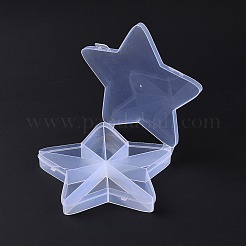 10グリッド透明プラスチックボックス  小さなジュエリーやビーズ用の星形のビーズ容器  ホワイトスモーク  17.3x17.9x2.5cm  内径：2.95x8.6x2.25のCM&nbsp;CON-B009-06
