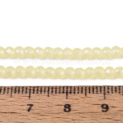 ジェイド風ガラスビーズ連売り  ラウンド  多面カット  シャンパンイエロー  3x2.5~3mm  穴：0.7~0.8mm  約133~137個/連  13.78~14.37''（35センチメートル）&nbsp;GLAA-T028-3mm-11H