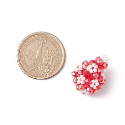 手作りのガラスシードビーズペンダント  ティアドロップチャーム  レッド  24x17mm  穴：1.3mm&nbsp;PALLOY-MZ00422-01