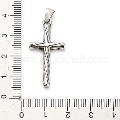 316サージカルステンレスペンダント  クロスチャーム  アンティークシルバー  33.5x16.5x3mm  穴：6x3mm&nbsp;STAS-A123-13AS