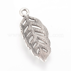 合金のチベット風チャーム  葉  カドミウムフリー＆鉛フリー  アンティークシルバー  25x11x2mm  穴：2mm  約900個/1000g&nbsp;TIBEP-Q064-05AS-RS