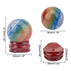 Seven Chakra Crystal Ball&nbsp;DJEW-WH0050-01