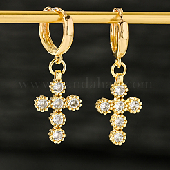 Brass Cross Hoop Earrings&nbsp;FE5671