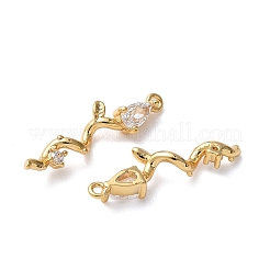 Brass Micro Pave Cubic Zirconia Pendants&nbsp;KK-D024-19G