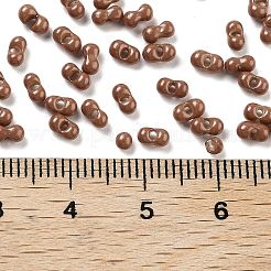 焼付塗装ガラスシードビーズ  ピーナッツ  シエナ  2~2.5x4x2mm  穴：0.8mm  約15000個/ポンド&nbsp;SEED-A033-04C