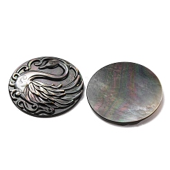 Natural Black Lip Shell Carved Cabochons&nbsp;SHEL-G024-03A