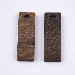 ウォールナットウッドペンダント  長方形  サドルブラウン  20x6.5x2.5~3mm  穴：1.8mm&nbsp;WOOD-S054-30