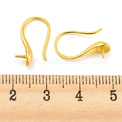 925純銀フープピアスパーツ  片穴バロックパールビーズ用  18KGP本金メッキ  16.5x5mm  ピン：0.8mm&nbsp;STER-H107-12G