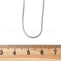 変色しにくい304ステンレススチールのスネークチェーンネックレス  カニカン付き  ステンレス鋼色  17.7インチ（45cm）  0.9mm&nbsp;STAS-F094-24P