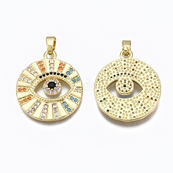 Brass Micro Pave Clear Cubic Zirconia Pendants&nbsp;ZIRC-N039-128-NF