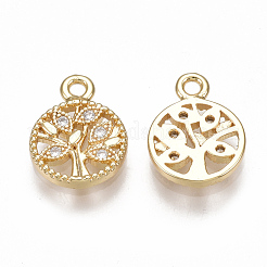 Brass Cubic Zirconia Charms&nbsp;KK-S350-082G