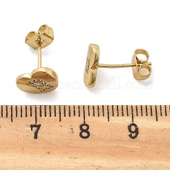 Rack Plating Brass Micro Pave Clear Cubic Zirconia Stud Earrings&nbsp;EJEW-K299-01G-B