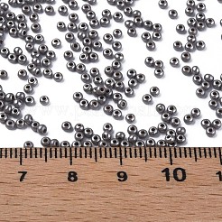 11/0 チェコ不透明ガラスシードビーズ  光沢のある  ラウンド  グレー  2.2x1.5mm  穴：0.7mm  約500 G /袋&nbsp;SEED-N004-003B-15