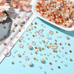 DIYビーズジュエリー作りの発見キット  ガラス、シード、アクリルビーズを含む  ミックスカラー  4mm&nbsp;DIY-YW0008-65