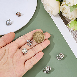 アンカー＆クロス合金ラインストーンラペルピンバック10個、バックパック用衣類用  プラチナ  15.5x13.5mm&nbsp;JEWB-PH0001-65P