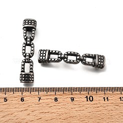 304ステンレス鋼のテクスチャ付き楕円形リンクチェーンリンク  アンティークシルバー  41x8.5x5.5mm  穴：3.5x6.5mm&nbsp;STAS-D382-19AS
