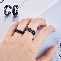 5Pcs 5 Style Spray Painted Brass Cuff Rings&nbsp;RJEW-SZ0001-02